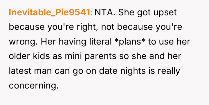 Inevitable_Pie9541 NTA. She got upset because you're right, not because...