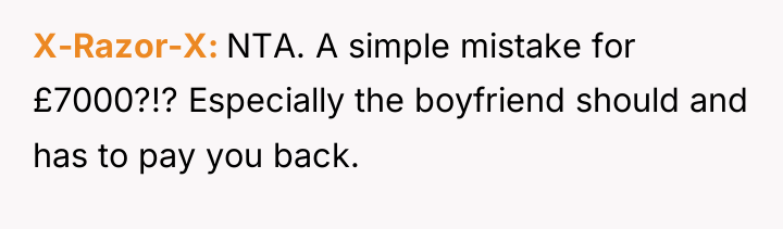 X-Razor-X NTA. A simple mistake for £7000?!? Especially the boyfriend...