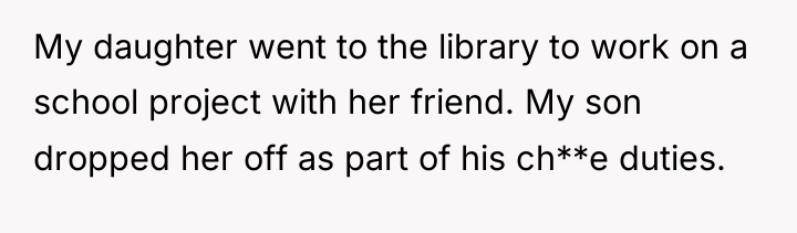 My daughter went to the library to work on a...