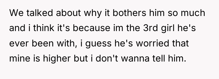 We talked about why it bothers him so much and...