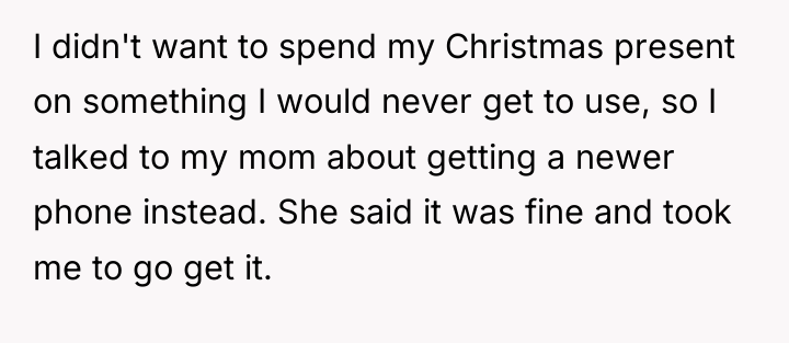 I didn't want to spend my Christmas present on something...
