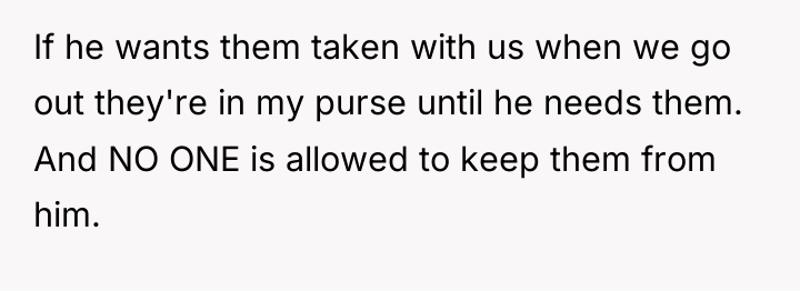 If he wants them taken with us when we go...