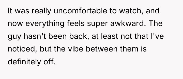 It was really uncomfortable to watch, and now everything feels...