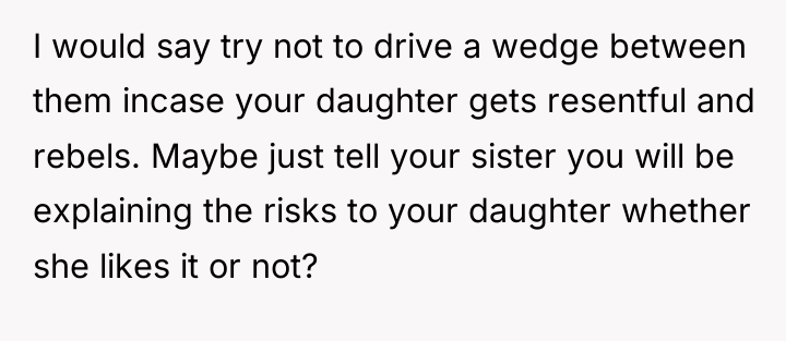 I would say try not to drive a wedge between...