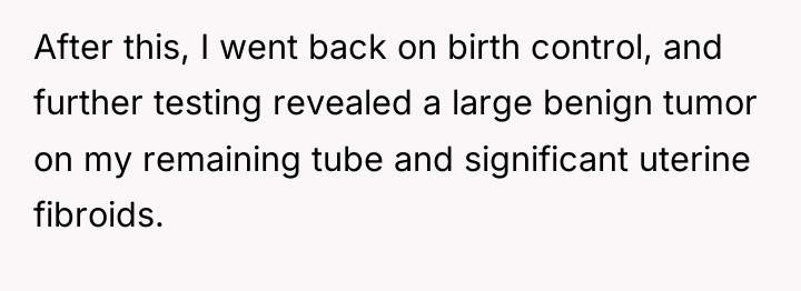 After this, I went back on birth control, and further...