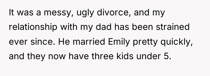 It was a messy, ugly divorce, and my relationship with...