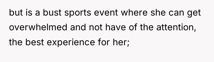 but is a bust sports event where she can get...