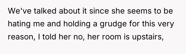 We've talked about it since she seems to be hating...