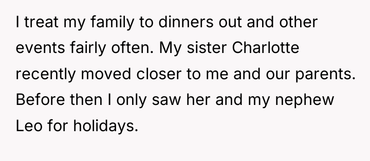 I treat my family to dinners out and other events...