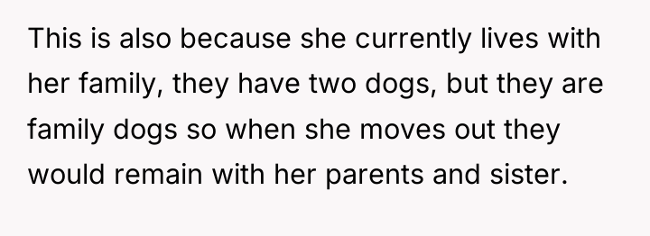 This is also because she currently lives with her family,...