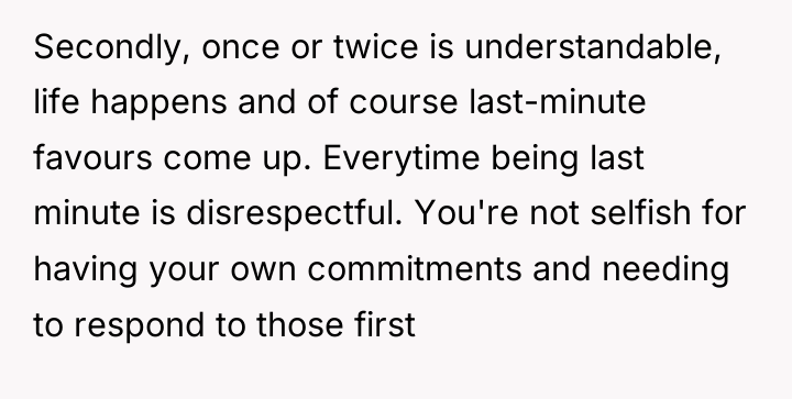 Secondly, once or twice is understandable, life happens and of...
