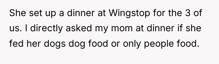 She set up a dinner at Wingstop for the 3...