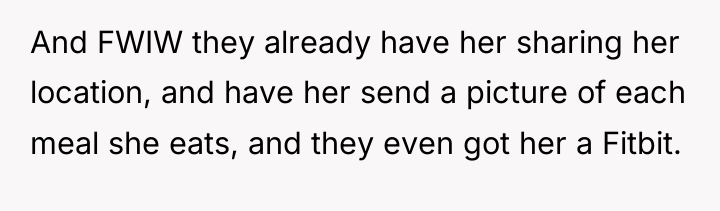 And FWIW they already have her sharing her location, and...