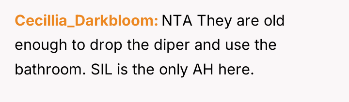 Cecillia_Darkbloom NTA They are old enough to drop the diper...