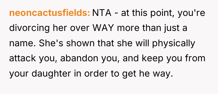neoncactusfields NTA - at this point, you're divorcing her over...