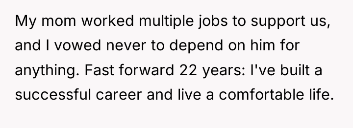 My mom worked multiple jobs to support us, and I...