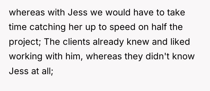 whereas with Jess we would have to take time catching...