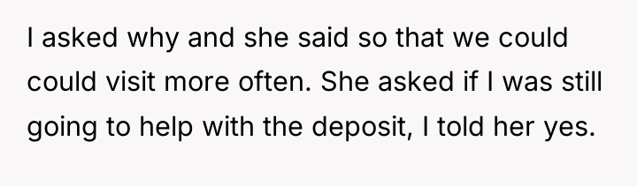 I asked why and she said so that we could...