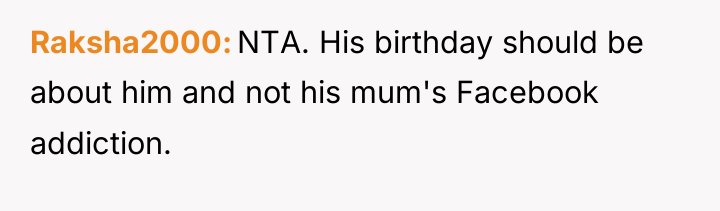 Raksha2000 NTA. His birthday should be about him and not...