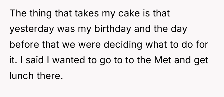 The thing that takes my cake is that yesterday was...