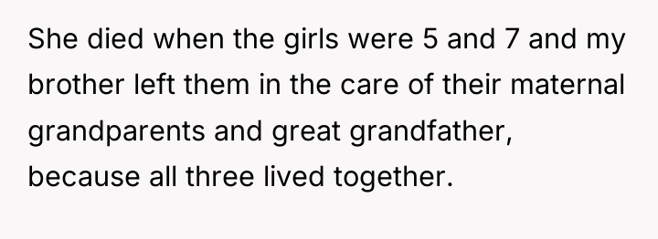 She died when the girls were 5 and 7 and...
