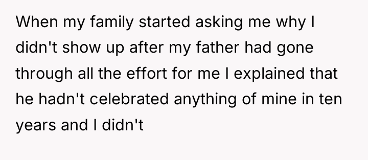 When my family started asking me why I didn't show...