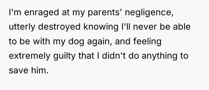 I'm enraged at my parents' negligence, utterly destroyed knowing I'll...