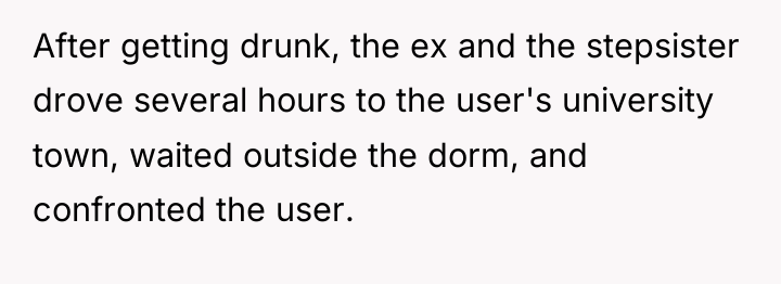 After getting drunk, the ex and the stepsister drove several...