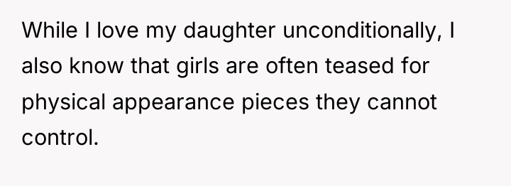While I love my daughter unconditionally, I also know that...