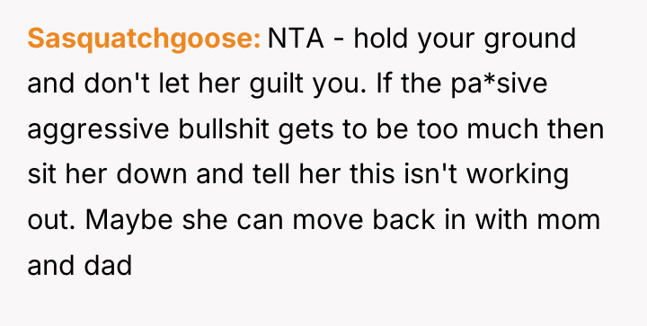 Sasquatchgoose NTA - hold your ground and don't let her...