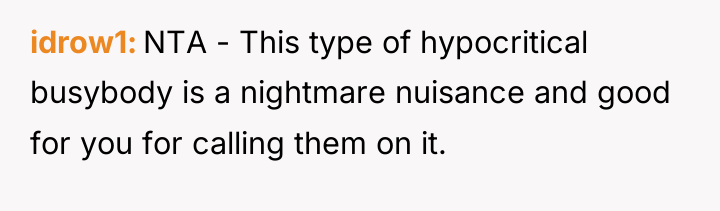 idrow1 NTA - This type of hypocritical busybody is a...