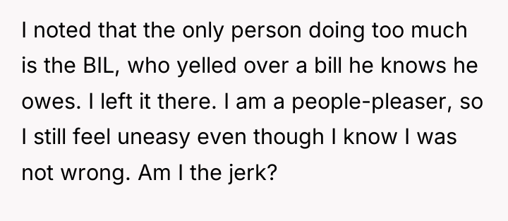 I noted that the only person doing too much is...