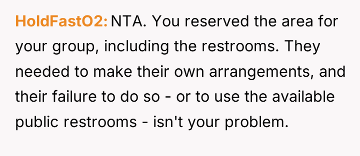 HoldFastO2 NTA. You reserved the area for your group, including...
