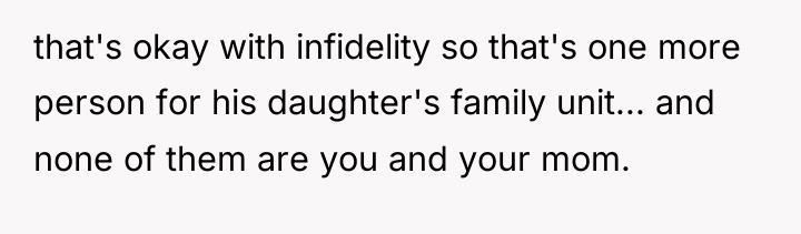 that's okay with infidelity so that's one more person for...