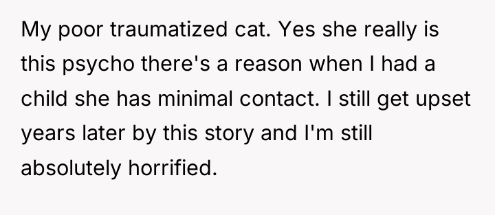 My poor traumatized cat. Yes she really is this psycho...