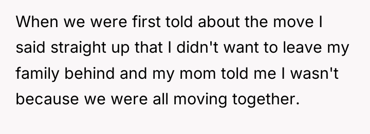 When we were first told about the move I said...