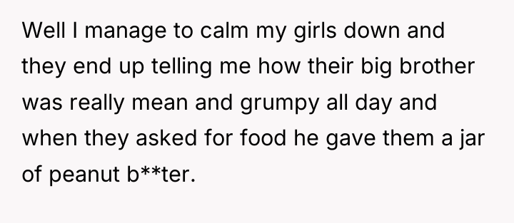 Well I manage to calm my girls down and they...