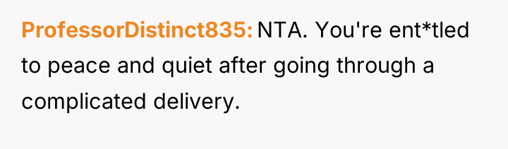 ProfessorDistinct835 NTA. You're ent*tled to peace and quiet after going...