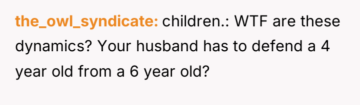 the_owl_syndicate children.: WTF are these dynamics? Your husband has to...