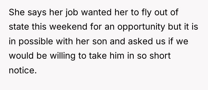She says her job wanted her to fly out of...