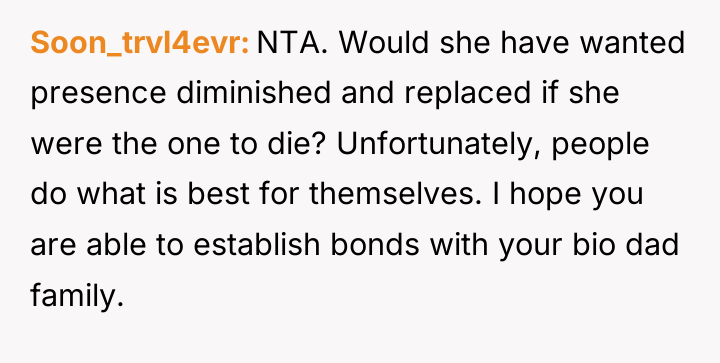 Soon_trvl4evr NTA. Would she have wanted presence diminished and replaced...