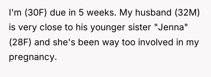 I'm (30F) due in 5 weeks. My husband (32M) is...