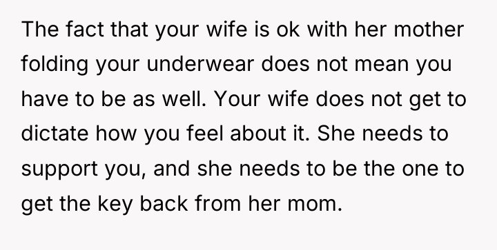 The fact that your wife is ok with her mother...