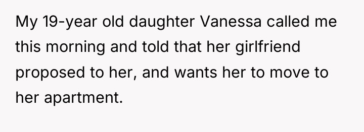 My 19-year old daughter Vanessa called me this morning and...