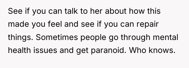 See if you can talk to her about how this...