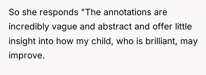 So she responds "The annotations are incredibly vague and abstract...