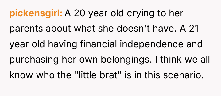 pickensgirl A 20 year old crying to her parents about...