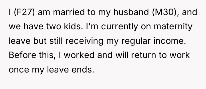 I (F27) am married to my husband (M30), and we...