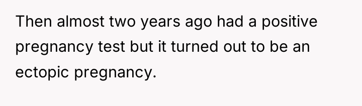 Then almost two years ago had a positive pregnancy test...