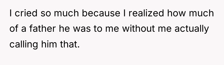 I cried so much because I realized how much of...